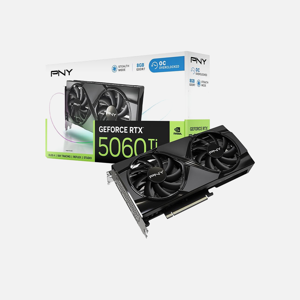 PNY GeForce RTX™ 5060 Ti 8GB Overclocked Dual Fan GPU DLSS 4